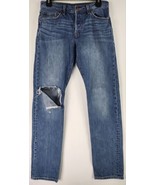 Levis Jeans Womens W26 Blue Denim Mid Rise Distressed Ripped Straight 50... - £46.60 GBP