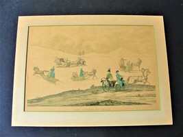 Les Sports en Hiver- (Winter Sports), P. Fumagalli 1800s Colored Aquatint. - £19.83 GBP