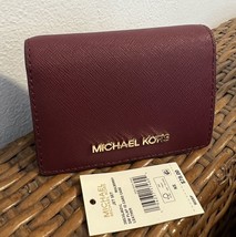 MICHAEL KORS JET SET CARM SM FLAP ID CARD CASE LEATHER mulberry $78.00 - $54.56