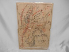 Antique 1912 Copyright Tiptonet Blocher The Battleship Of Gettysburg 1863 Map Ol - £39.10 GBP