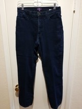 NYDJ Women&#39;s Denim Jeans Size 8 Blue Dark Wash Straight Leg Stretch Pants - £23.66 GBP