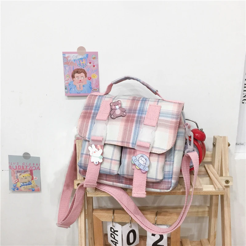 Shopper Bag for Women Nylon Tote Bag Girls Fashion Cute Japanese Jk Style Color  - $27.48