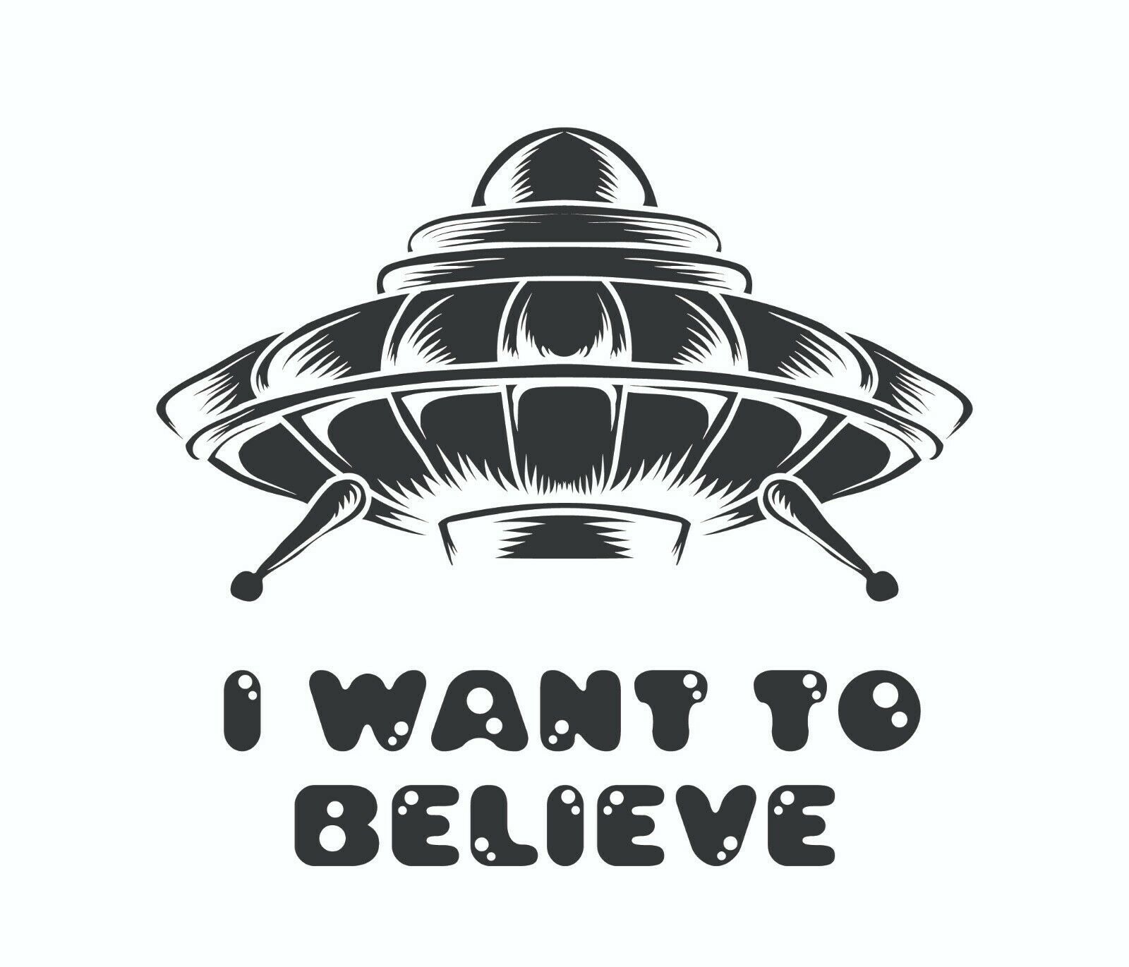 2x UFO I want to believe Decal Sticker Different color & size for Cars/Windows