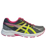 Asics Athletic Running Shoes Womens 7.5 Gel Contend 3 T5F9N Gray Yellow Pink - $54.44