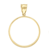 Solid 14k Yellow 4-Prong Coin Bezel for  American 20 dollar $20   #15 - £157.11 GBP