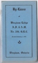 Masonic Lodge Wingham Ontario Chapter No 286 By-Laws 1979 - £2.86 GBP
