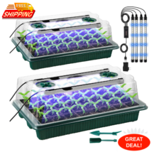2 Packs Seed Starter Tray With Grow Light High Dome Seed Germination Kit... - £36.76 GBP