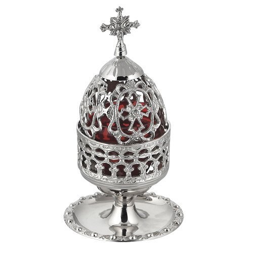 Primary image for Nickel Plated Greek Christian Orthodox Vigil Lamp (83 N)