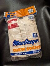 Vintage McGregor Blanco Tripulante Calcetines 6 Par Algodón Mezcla Rayas... - $102.87