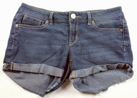 Aeropostale Women&#39;s Midi Booty Shorts Size 2 Solid Blue - $17.82