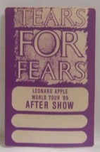 TEARS FOR FEARS - VINTAGE 1985 ORIGINAL CONCERT TOUR CLOTH BACKSTAGE PASS - $15.00