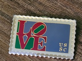 Vintage Love Stamp Design Pin Jonathan Grey & Associates US Postal Svc 1985 - £12.44 GBP