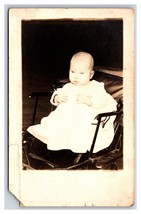 RPPC Studio View Adorable Baby In White UNP Postcard S18 - £3.06 GBP