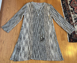Calypso St. Barth Maviale Tunic Top Dress Metallic Knit Stretch Tassels ... - $24.72