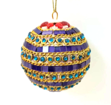 Glass Chips Beads Embellished ball Christmas Ornament - £4.00 GBP