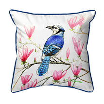 Betsy Drake Blue Jay Extra Large Zippered Pillows Indoor Outdoor Pillow 22x22 - £48.67 GBP