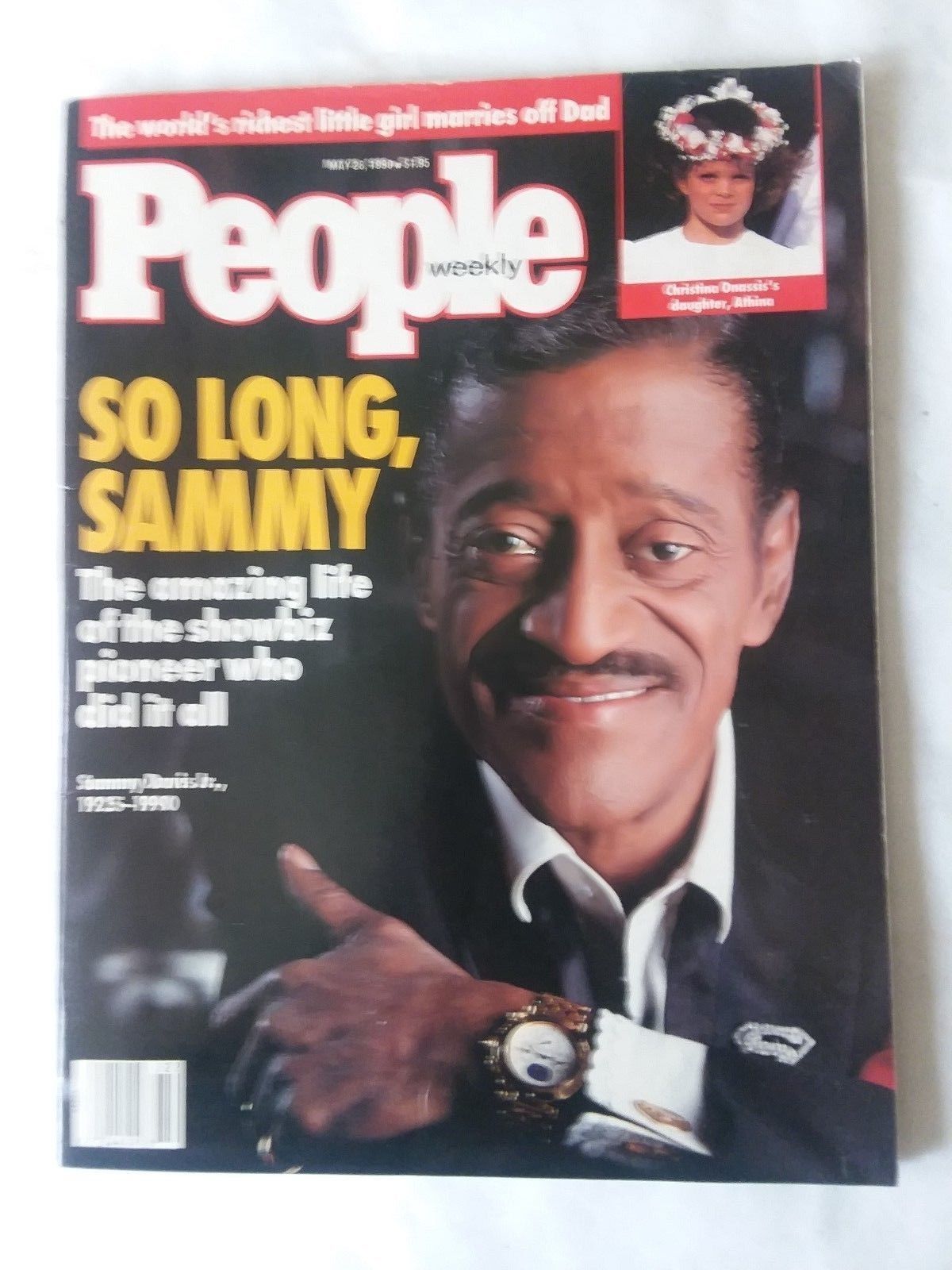 VTG People Magazine May '90 Sammy Davis Jr. Athina Onassis Bridgette Bardot Hair - $13.36