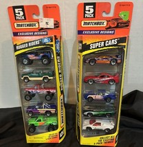 Matchbox 90s 5 Car Sets Exclusive Designs Super Cars &amp; Rugged Riders Vintage - £22.10 GBP