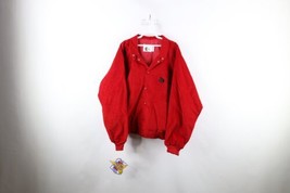 Deadstock Vintage 90s Streetwear Mens XL Rooster Corduroy Bomber Jacket Red USA - £62.18 GBP