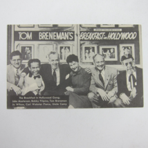 Postcard Tom Breneman Breakfast Hollywood Gang Masterson Filipino Vintage 1945 - £4.47 GBP