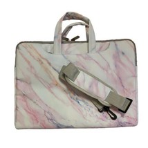 Mosiso Laptop Sleeve Notebook Messenger Bag Case Pink Gray Marbled 12&quot; x 16&quot; - £17.40 GBP