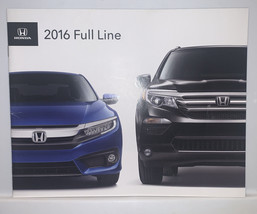 2016 HONDA FULL LINE CAR DEALER SHOWROOM SALES BROCHURE CATALOG BOOKLET - $5.88