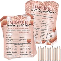 Who Knows The Birthday Girl Best Card 50 Pcs Rose Gold Sprinkles Birthday Party  - £11.94 GBP