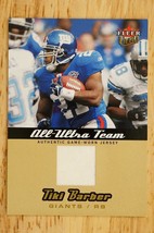 2005 Fleer Ultra All-Ultra Team Tiki Barber #AU-TB Game Worn Jersey Relic Giants - £7.39 GBP