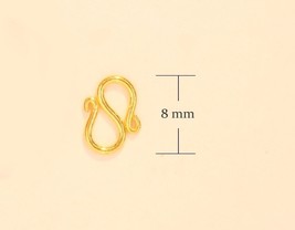 PURE 24k solid gold &quot; S &quot; clasp lock 8 mm handmade from Thailand B10 - £60.13 GBP