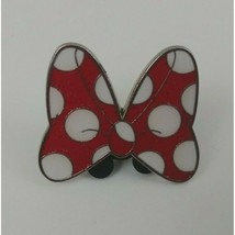 Disney Minnie Mouse Red &amp; White Sparkly Bow Trading Pin - £4.17 GBP