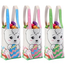 3 Pcs Easter Bags for Kids Easter Bunny Canvas Bags for Easter Egg Hunt ... - $35.09