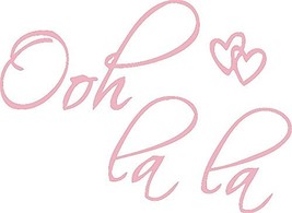 Picniva Pink 24.5&quot; X 18&quot; OOH LA LA Paris France Hearts Love Quote Vinyl Wall Dec - $12.69