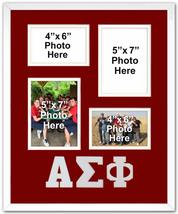 Alpha Sigma Phi Fraternity Licensed Red and White Collage Photo Frame Holds 2-4x - £33.69 GBP