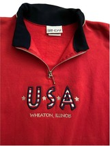 USA Crewneck Womens Sweatshirt Wheaton Ill Classic Brindar XL American Patriot - £9.31 GBP