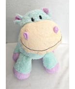 Diver Zone Hippo Plush Stuffed Animal Aqua Blue Purple 13&quot; Hippopotamus - £31.13 GBP