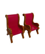 Fisher-Price Loving Family 2008 Red Dining Room Chairs Dollhouse Furnitu... - $280.89 MXN