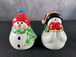 VTG Snowmen Salt and Pepper Set 3.5 Inches Tall Super Cute! - £9.49 GBP