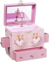 Enchantmints Ballerina Jewelry Box For Girls Musical - Kids Jewelry Box, Pink - £38.12 GBP