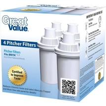 Great Value F-003 Universal Pitcher Cartridge 4 Pack Designed for Brita USA Made - £15.96 GBP