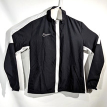 Nike Womens Black White Track Jacket Size Medium Soccer Football Full Zip - £30.45 GBP