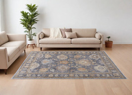 9' X 12' Blue Gray and Tan Oriental Hand Knotted Worn Faded Area Rug - €2.225,38 EUR