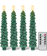 Christmas Tree Flameless Taper Candles with Remote Timer, Christmas LED ... - $45.19 CAD