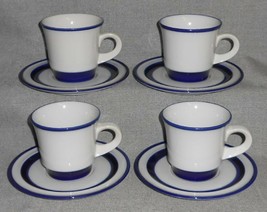 Set (4) Noritake Primastone Fjord Pattern Cups/Saucers Made In Japan - £19.08 GBP