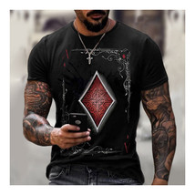 Ace of Diamonds T Shirt Black   Crew Neck Short Sleeve Fashion Tee Size M - 3XL  - $19.99