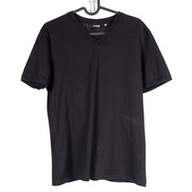 Murano Fitted TShirt M Mens Black VNeck Short Sleeve 100% Cotton Stretch... - £12.54 GBP