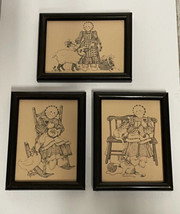 Framed Prints Americana Children Animals (3) Cats Duck Sheep Girl Vintage - $32.68