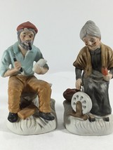 Vintage Set Of Figures - Elderly Couple Sitting Pair #23 - 6&quot; Tall - £3.78 GBP