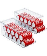 2 Pack Stackable Refrigerator Organizer, Soda Can Dispenser Pop Cans, Clear - $45.05 CAD