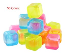 36 Piece Plastic Reusable Ice Cubes Coolers Refreeze Pool Party BPA FREE - £9.42 GBP
