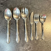 Vintage Rare Towle MERRIMACK Stainless 6pc Hostess Serving Set Spoons Fork ++ - $39.95